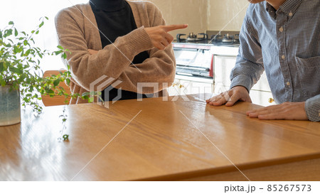 怒る女性・謝る男性｜夫婦喧嘩イメージ 85267573