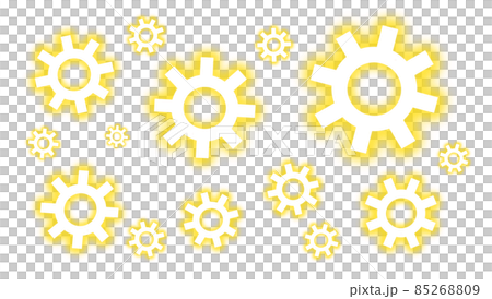 Glowing gear pattern (yellow) - Stock Illustration [85268809] - PIXTA