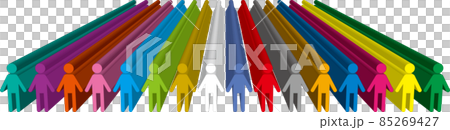 A crowd of simple and colorful people A crowd of simple and colorful people 85269427