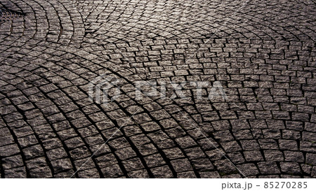 View of an old cobbled square in Europe. 85270285