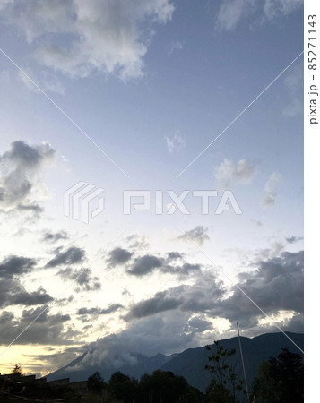 Mountain landscape. Sunset and clouds. Mobile photography. 85271143