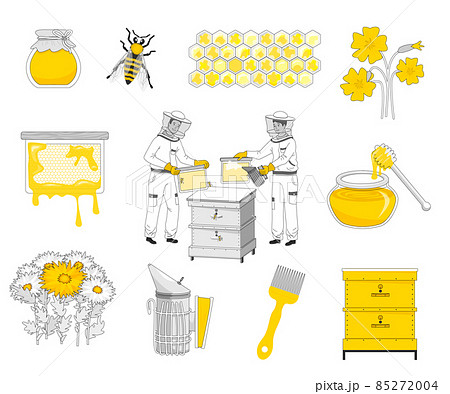 Beekeeping Flat Icon Set 85272004