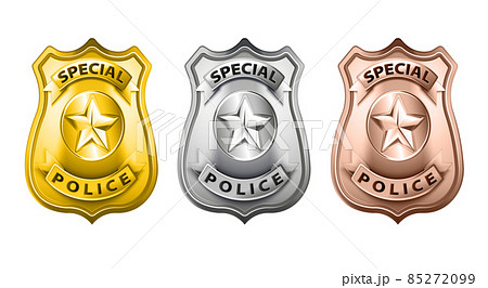 Police Badges Realistic Set 85272099
