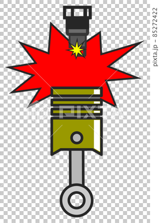 Illustration that the engine started by discharging with a spark plug 85272422