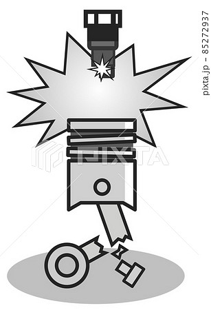 点火プラグでエンジンを始動後に破損した整備不良のエンジン 85272937