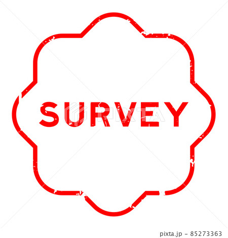 Grunge red survey word rubber seal stamp on white background 85273363
