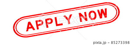 Grunge red apply now word rubber seal stamp on white background 85273398