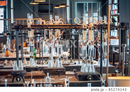 the old inventors laboratory with glass bottles the old inventors laboratory with glass bottles 85274143