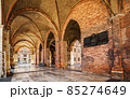 Arcade of Palazzo Comunale in the center of Piacenza. Italy 85274649