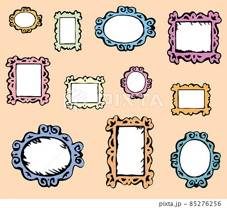 Framed mirrors. Vector drawing pattern Framed mirrors. Vector drawing pattern 85276256