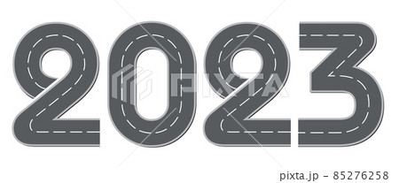 Figures of the new year in the form of a road. Vector drawing Figures of the new year in the form of a road. Vector drawing 85276258