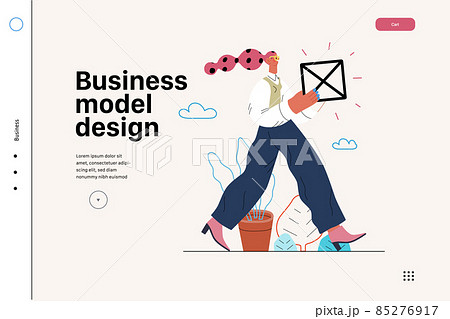 Startup illustration, website landing template. Concept of building new business 85276917