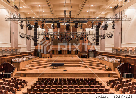 Ixelles, Brussels / Belgium - 06 16 2018 : Interior design of the Flagey concerthall and studio in art deco style 85277223
