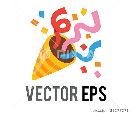 Vector party popper icon with colorful confetti, streamers for celebrations and occasions Vector party popper icon with colorful confetti, streamers for celebrations and occasions 85277271