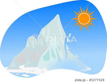 地球温暖化で溶け出す氷山のイラスト素材 地球温暖化で溶け出す氷山のイラスト素材