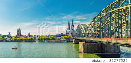 Panorama of Cologne city historical centre with Cologne Cathedral Panorama of Cologne city historical centre with Cologne Cathedral 85277522