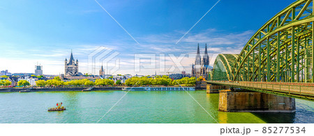Panorama of Cologne city historical centre with Cologne Cathedral 85277534
