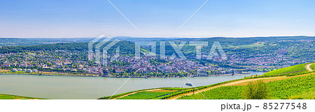 Panorama of river Rhine Gorge or Upper Middle Rhine Valley 85277548