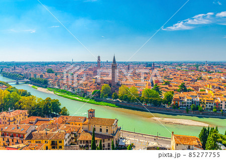 Aerial view of Verona city historical centre 85277755