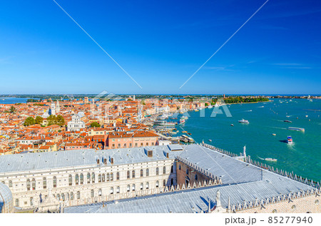 Aerial panoramic view of Venice city historical centre Aerial panoramic view of Venice city historical centre 85277940
