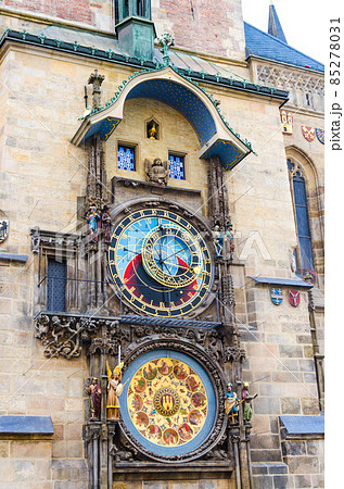 Prague Astronomical Clock Orloj with small figures located at the medieval Old Town Prague Astronomical Clock Orloj with small figures located at the medieval Old Town 85278031