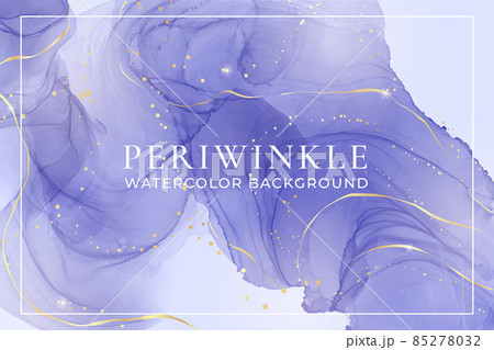 Violet lavender liquid watercolor marble background with golden lines. Pastel purple periwinkle alcohol ink drawing effect. Vector illustration design template for wedding invitation, menu, rsvp Violet lavender liquid watercolor marble background with golden lines. Pastel purple periwinkle alcohol ink drawing effect. Vector illustration design template for wedding invitation, menu, rsvp 85278032
