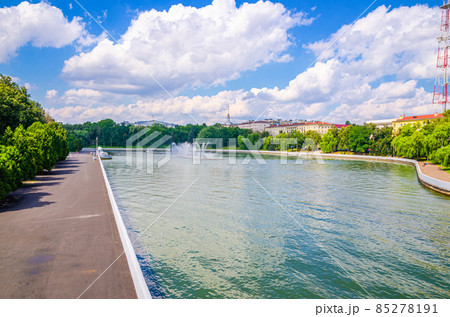Minsk cityscape with Svislach or Svislac river embankment, Janka Kupala Park and General Headquarters building Minsk cityscape with Svislach or Svislac river embankment, Janka Kupala Park and General Headquarters building 85278191