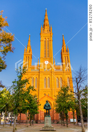 Evangelical Market Protestant church Wiesbaden or Marktkirche neo-Gothic style building 85278260