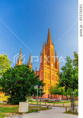 Evangelical Market Protestant church Wiesbaden or Marktkirche neo-Gothic style building 85278261