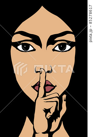 The finger shows quietly. Vector drawing 85278617