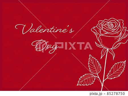 薔薇の線画イラストを装飾したカードのデザイン テンプレート素材のイラスト素材