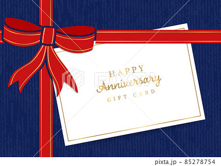 ギフトカードのデザイン用テンプレート 背景素材 リボンの装飾のイラスト素材