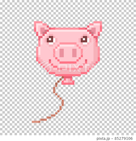 Pixel illustration of a pig face balloon 85279106