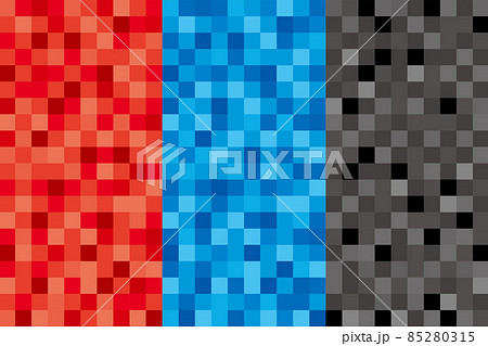 ゲームのようなブロックテクスチャ3色赤青黒のイラスト素材