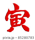 寅年の寅の筆文字の年賀状素材 寅年の寅の筆文字の年賀状素材 85280783