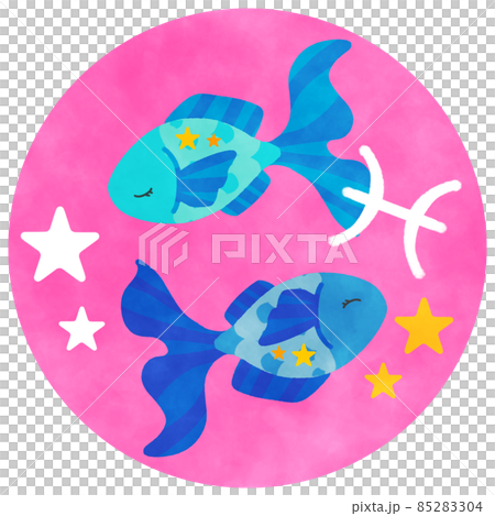 Pisces icon illustration material Pisces icon illustration material 85283304