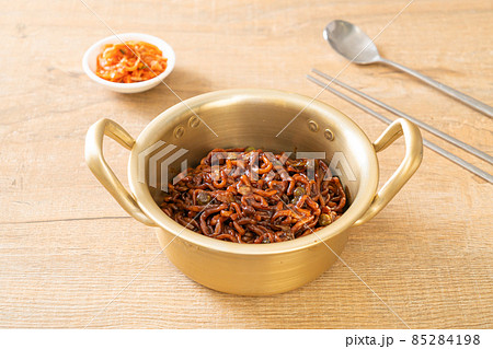 Korean black spaghetti or instant noodle with roasted chajung sauce 85284198