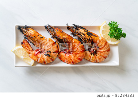 grilled tiger prawns or shrimps grilled tiger prawns or shrimps 85284233