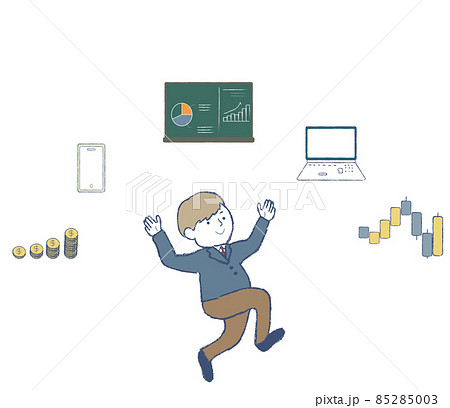 ITを活用し資産形成を行う男性 85285003