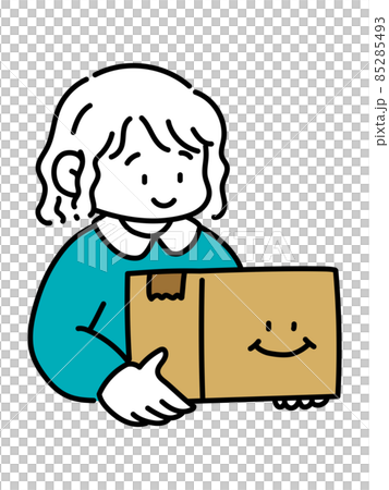 A woman receiving a parcel 85285493