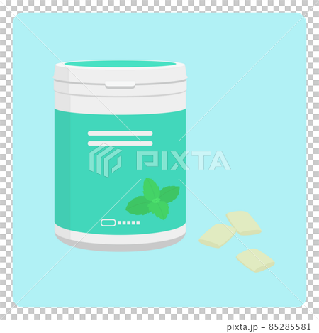 ボトルに入ったガムのイラストのイラスト素材