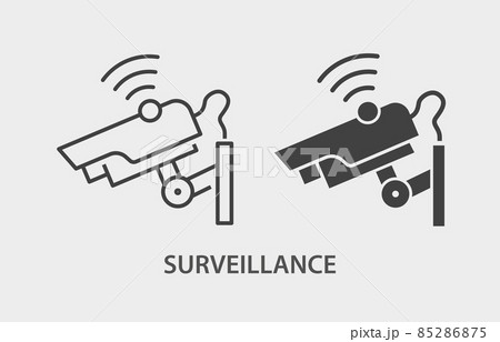 Video surveillance vector icon. Black illustration isolated on white background for graphic and web design. Video surveillance vector icon. Black illustration isolated on white background for graphic and web design. 85286875