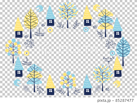 Scandi Pattern Frame Scandinavian style_flower pattern frame 1129 - Stock Illustration ...