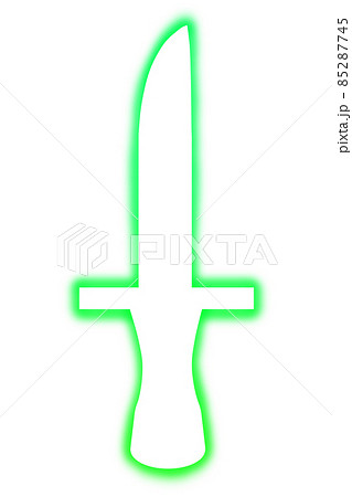 光る短剣 緑 のイラスト素材