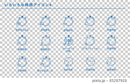 Simple icon set 4 for various times, vector material 85287928