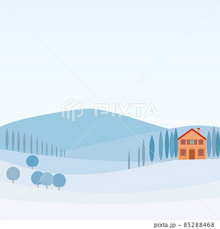 ヴァル ドルチャ Val D Orcia トスカーナ Toscana 冬景色のイラスト素材 ヴァル ドルチャ Val D Orcia トスカーナ Toscana 冬景色のイラスト素材