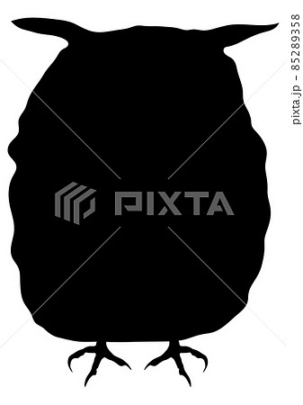 ミミズク 黒のシルエットのイラスト素材