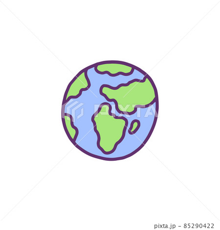 Planet Earth symbol hand drawn doodle cartoon vector illustration isolated. 85290422
