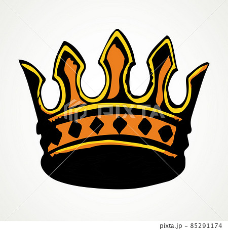 Precious golden crown. Vector drawing 85291174