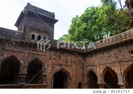 Inside view of Teen Darwaja, Panhala Fort, Kolhapur, Maharashtra, India. 85291757
